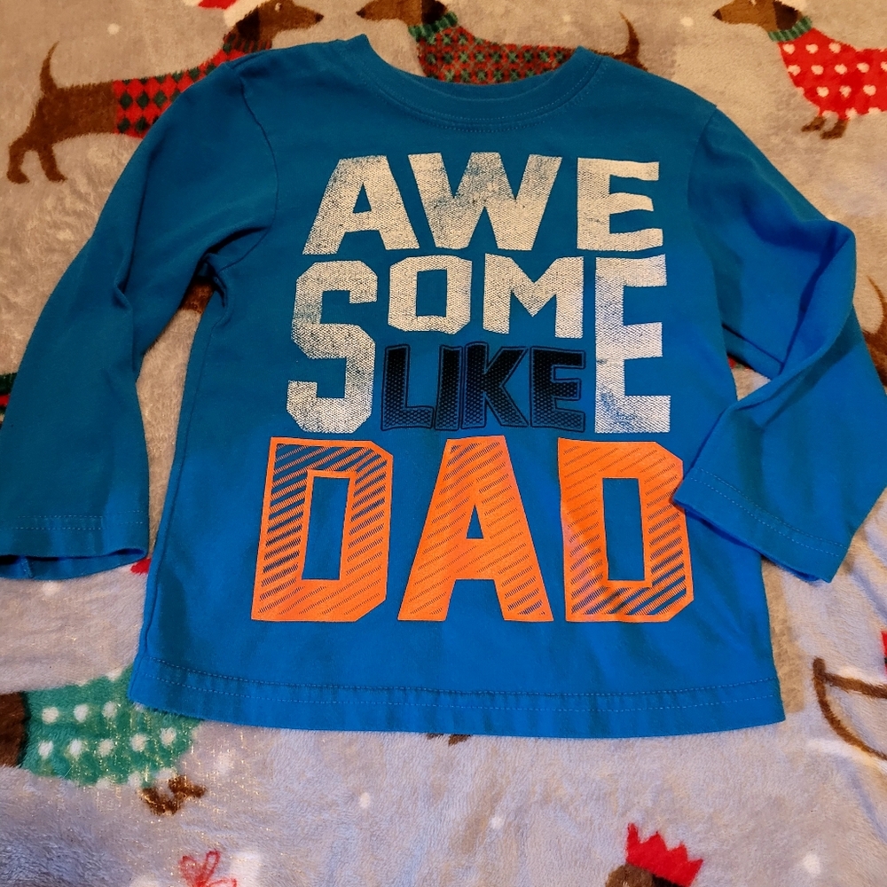 Garanimals Blue and Orange 'Awesome Like Dad' Long Sleeve Tee